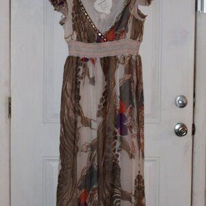 NWT Jessica Taylor Multi Pattern Multi Color Deep V Neck Maxi Dress 2X